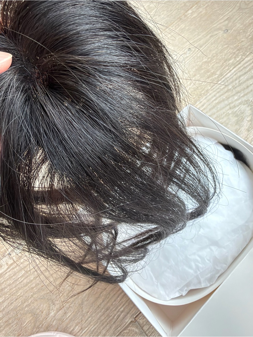 Natural Black Women's hair topper / crown volume clip on extension